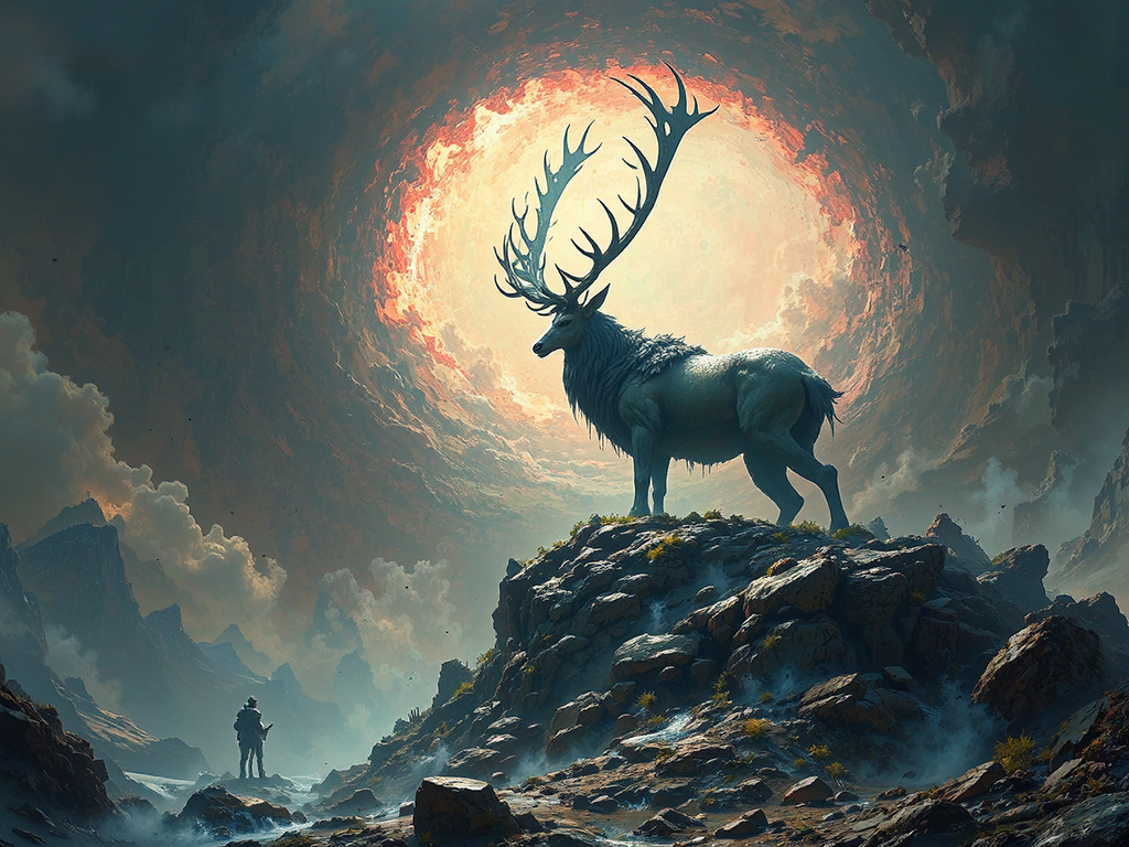 Giant stag in a