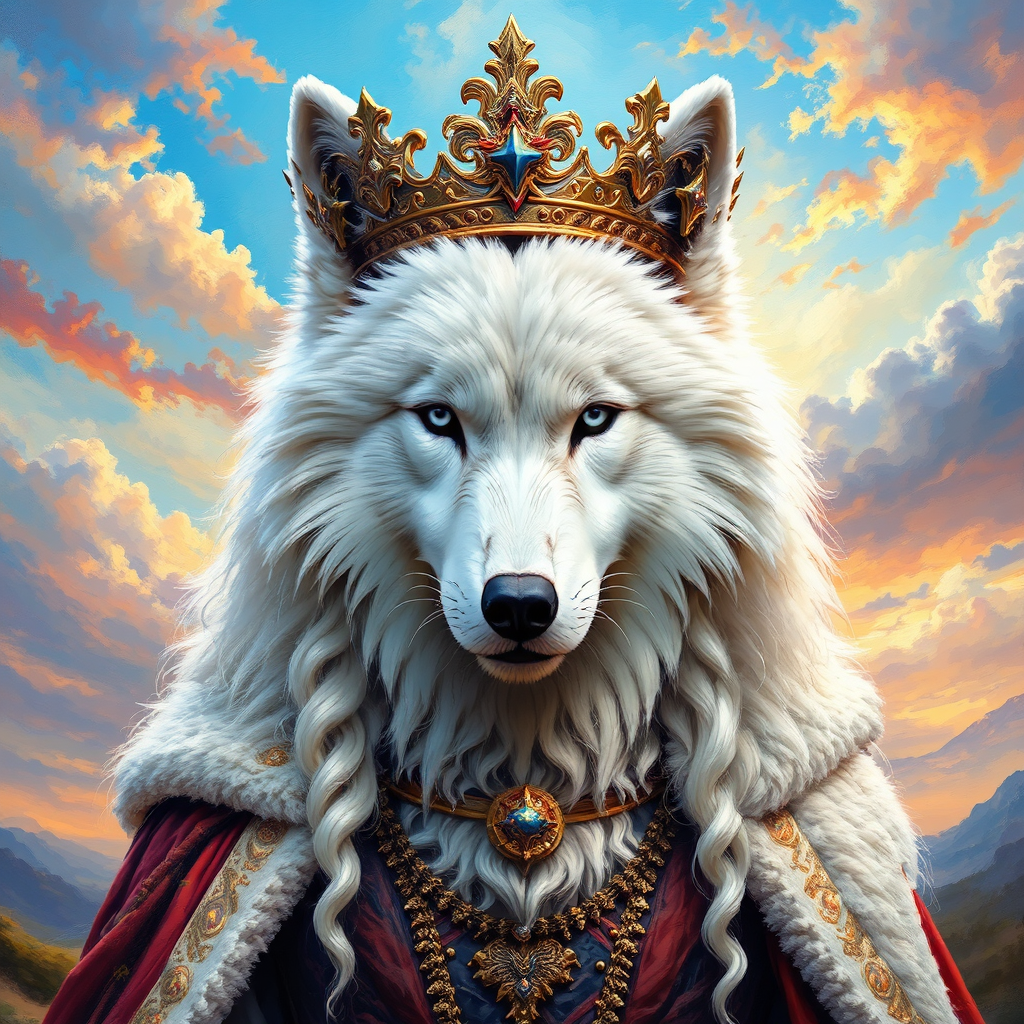 Wolf in royal regalia