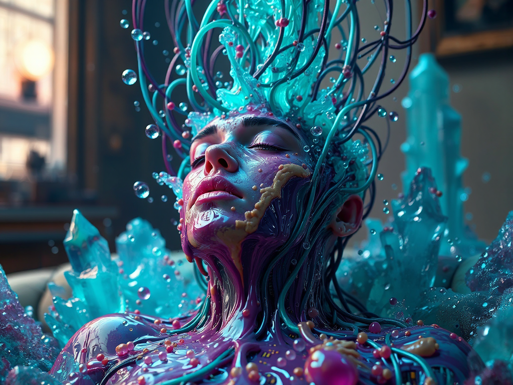Vibrant, dreamlike sci-fi electronic