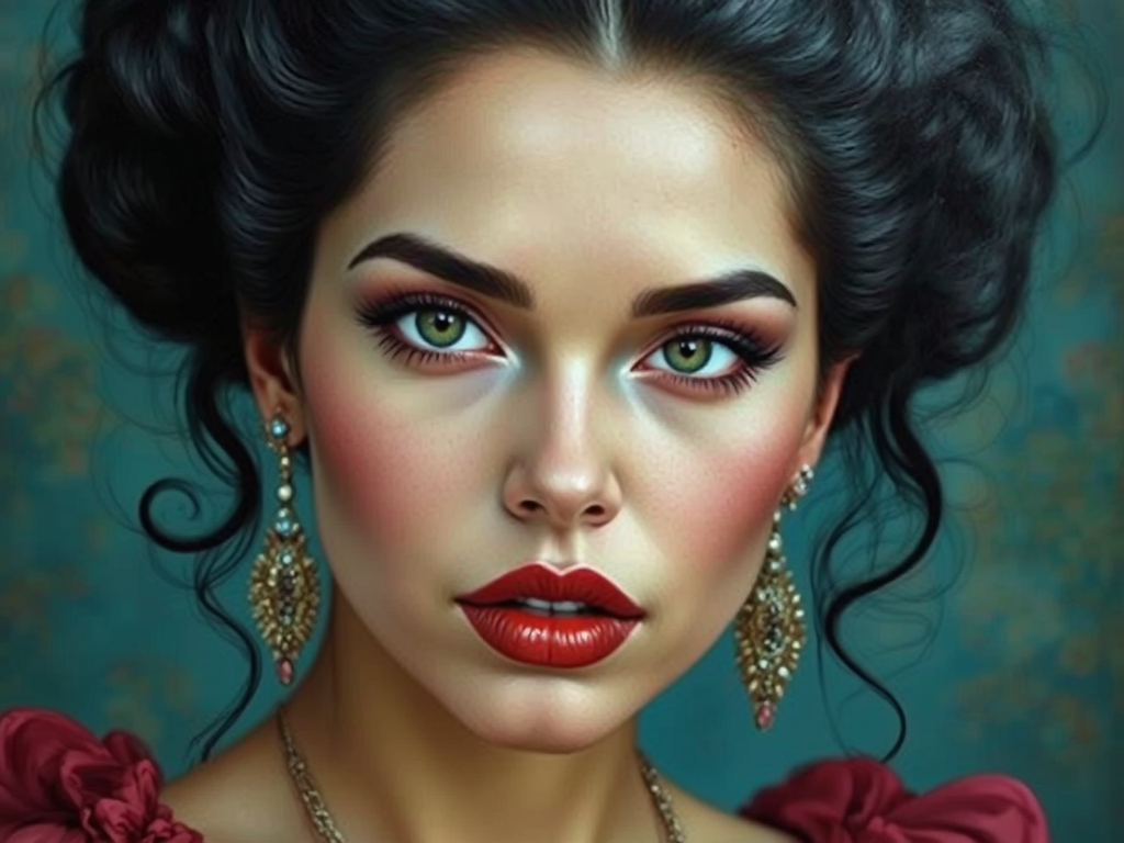 A doll-like model in