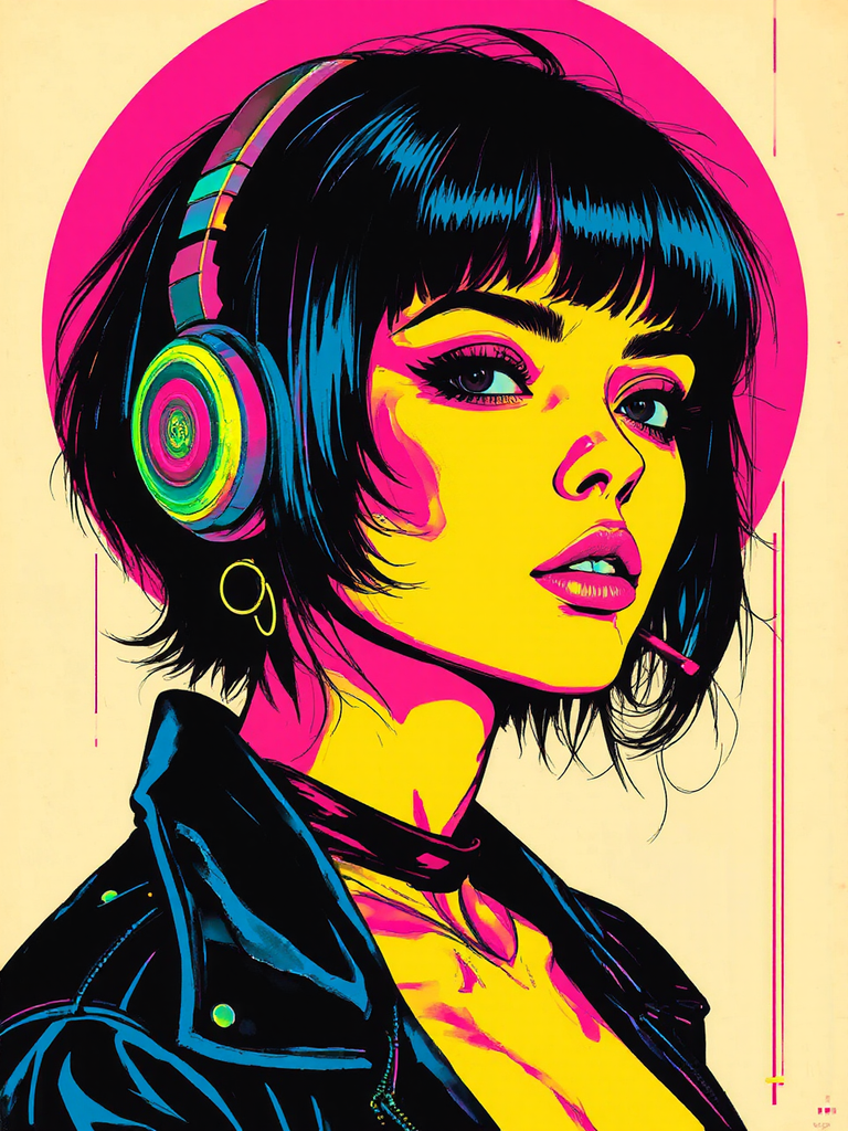 Cyberpunk pop art portrait
