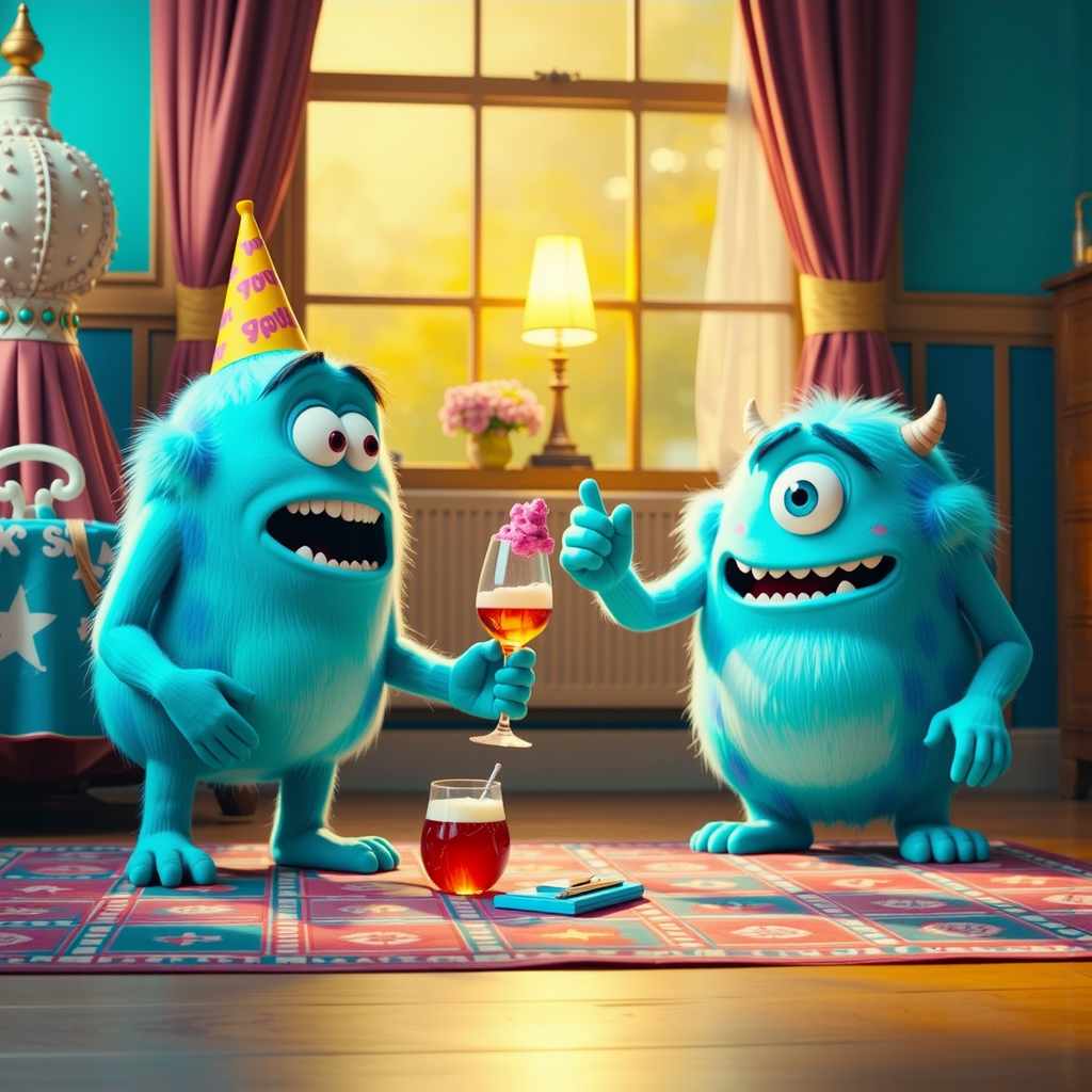 Monsters gathered in vibrant