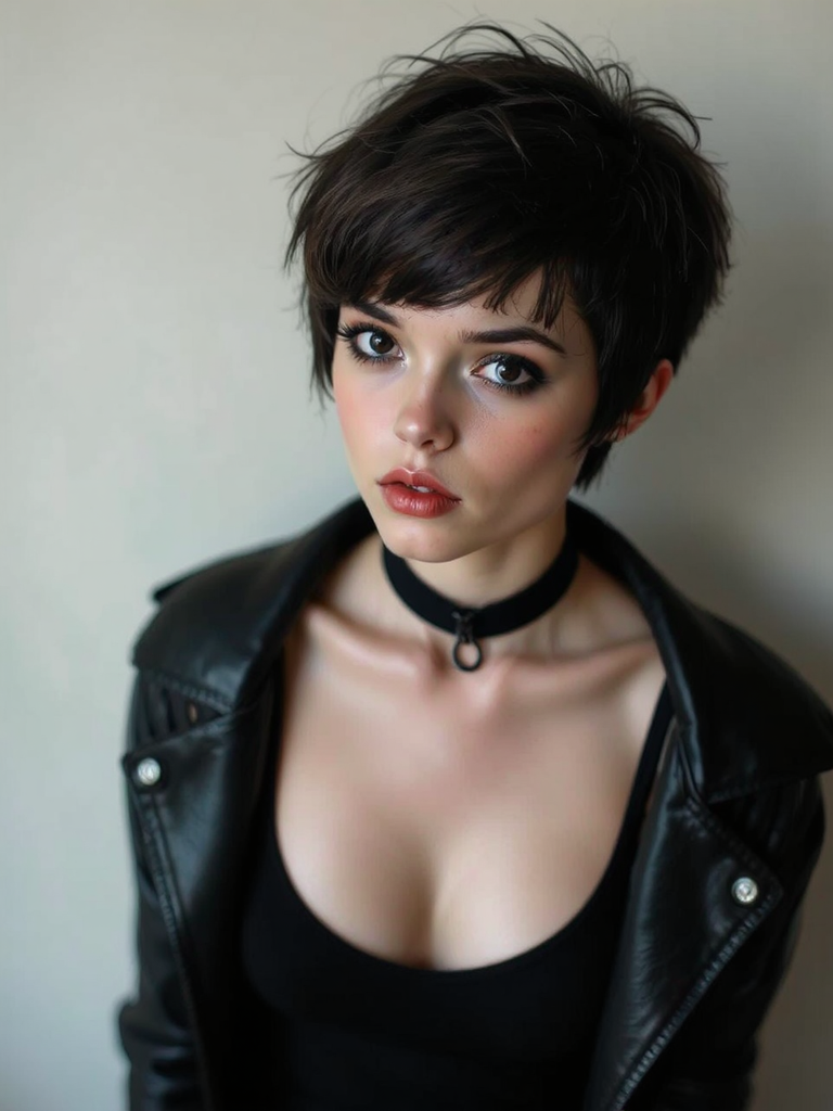 Girl with dark messy