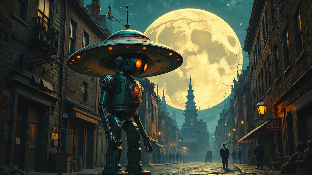 Steampunk scene of tin
