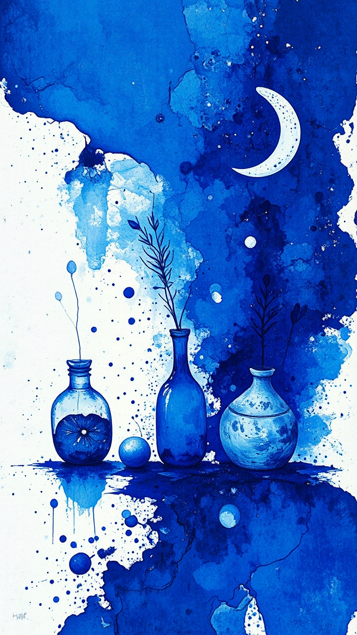 Blue and white object
