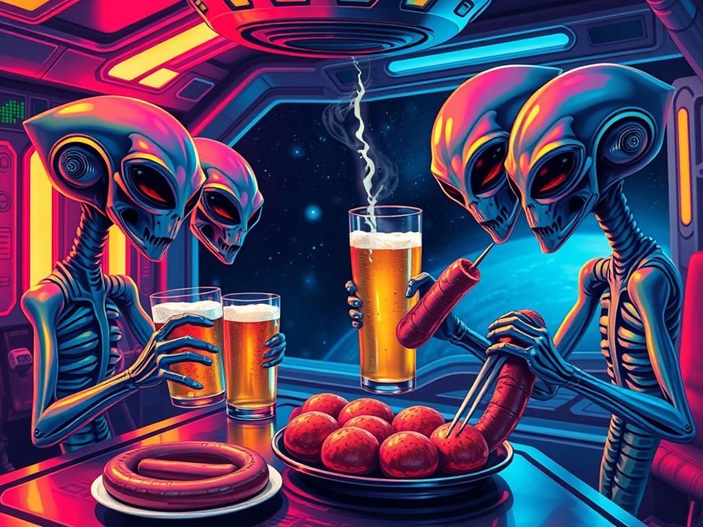 Aliens Enjoy Beer and