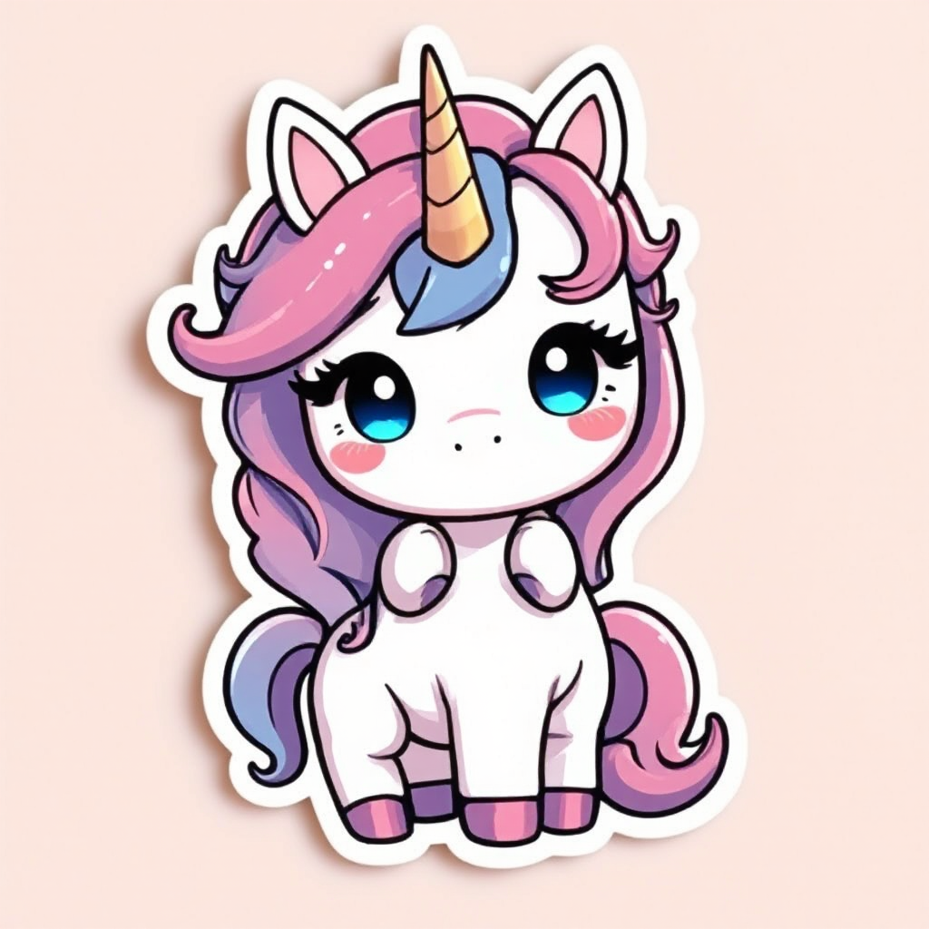 Chibi tsundere anime unicorn