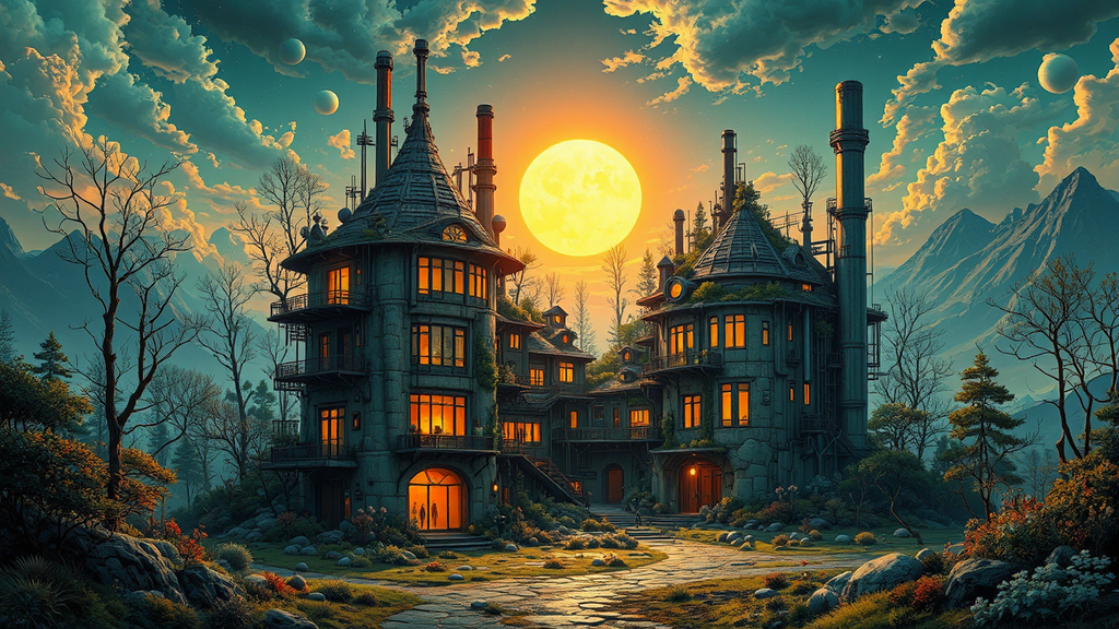 Detailed industrial urban landscape