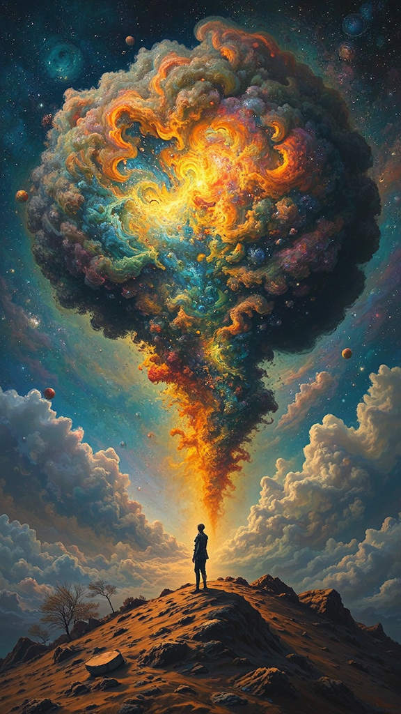 Afro futurist cosmic nebula