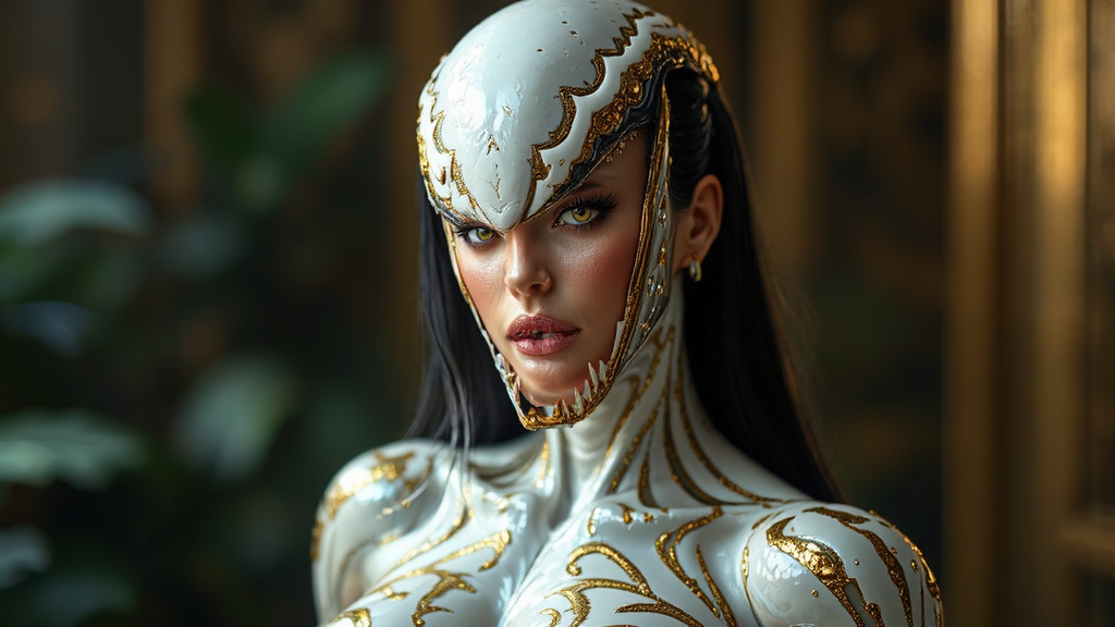 Female portrait with golden