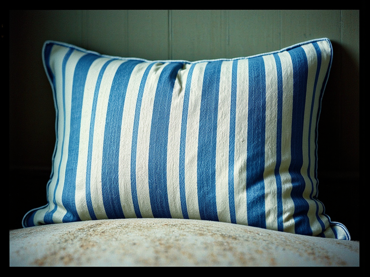 Blue and white striped
