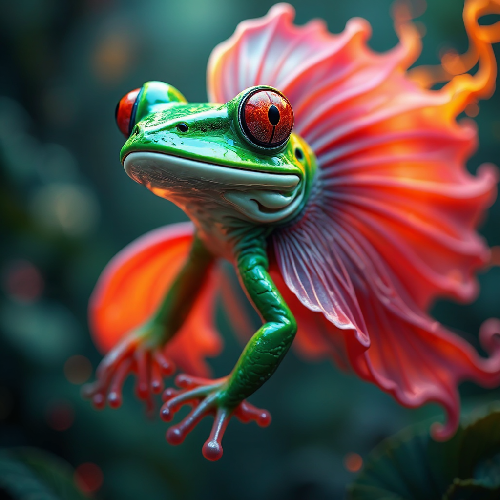 Green tree frog and