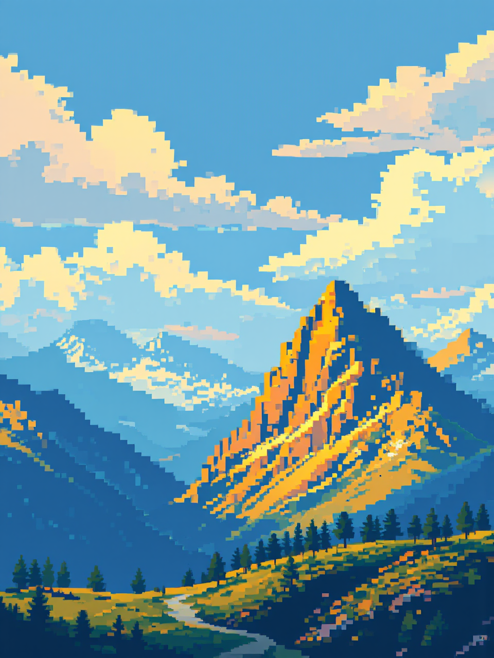 Mountain range made of