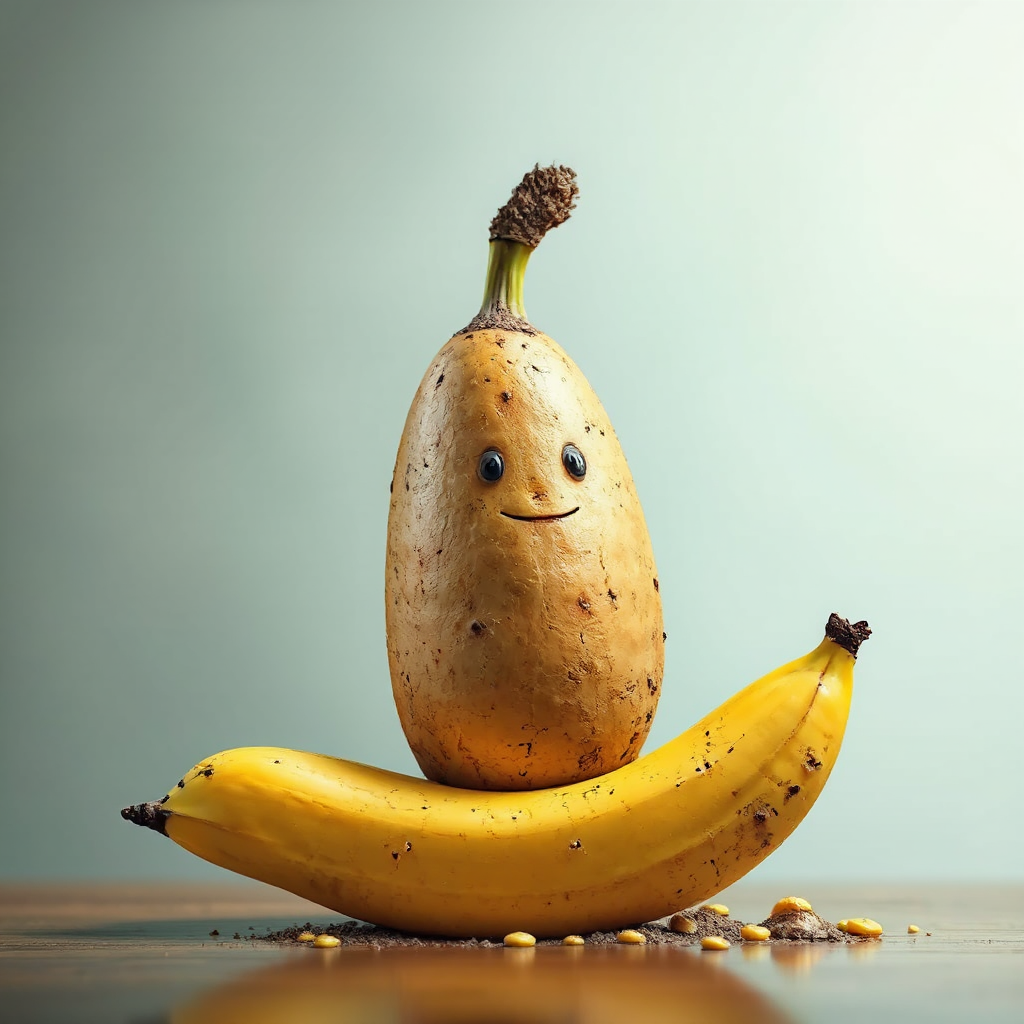 A potato next to