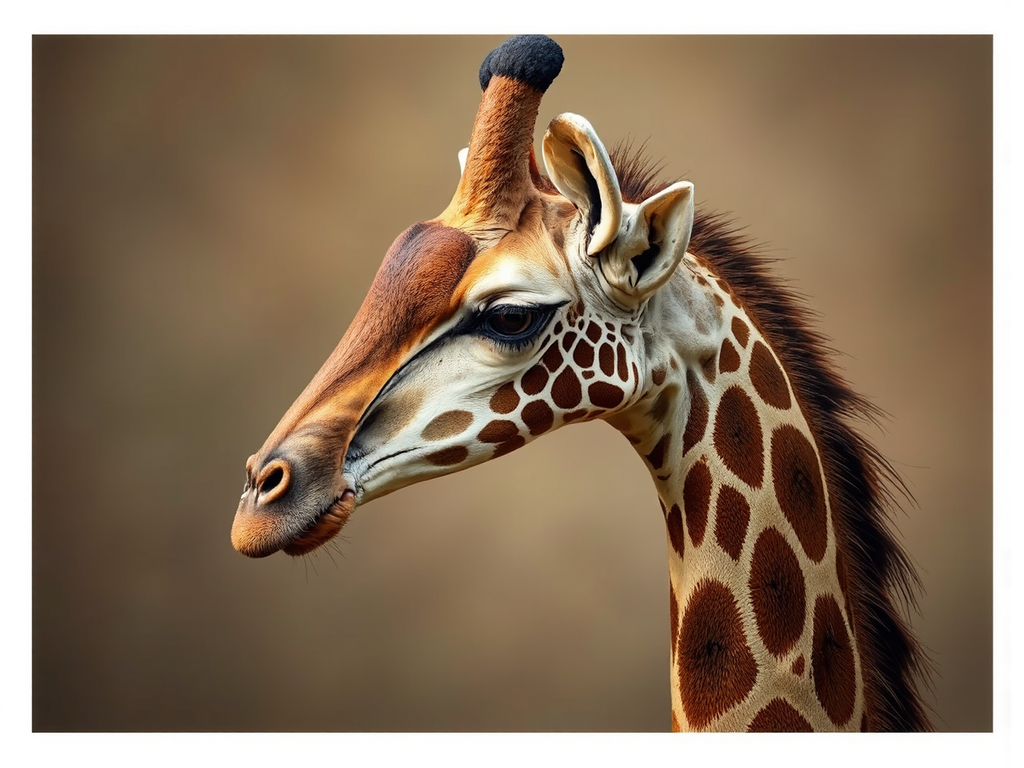 Anteater's head on giraffe