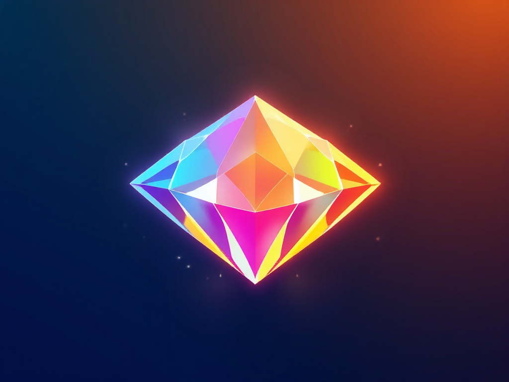 Glowing isometric diamond logo