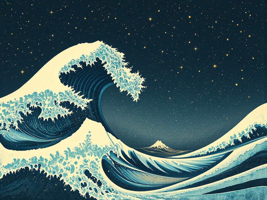 Large waves with sparkling