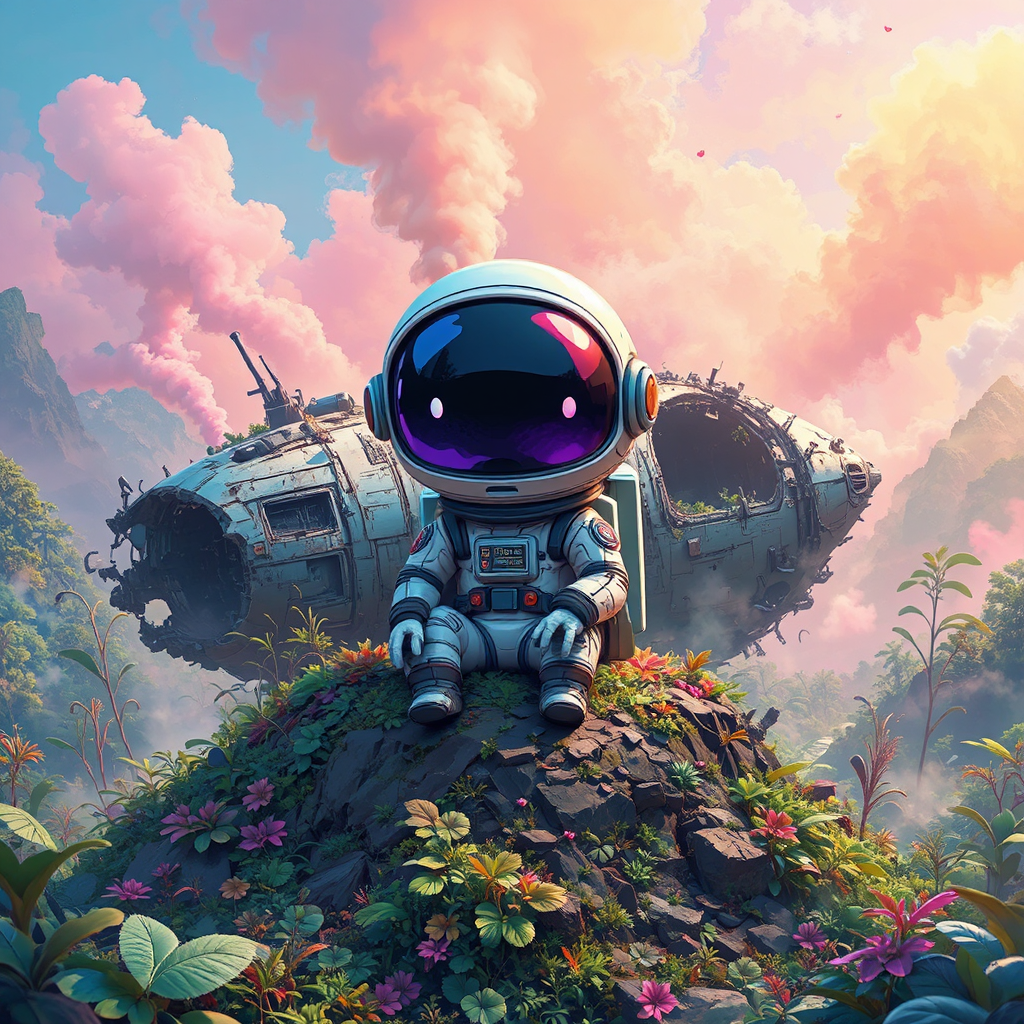 Android astronaut on a