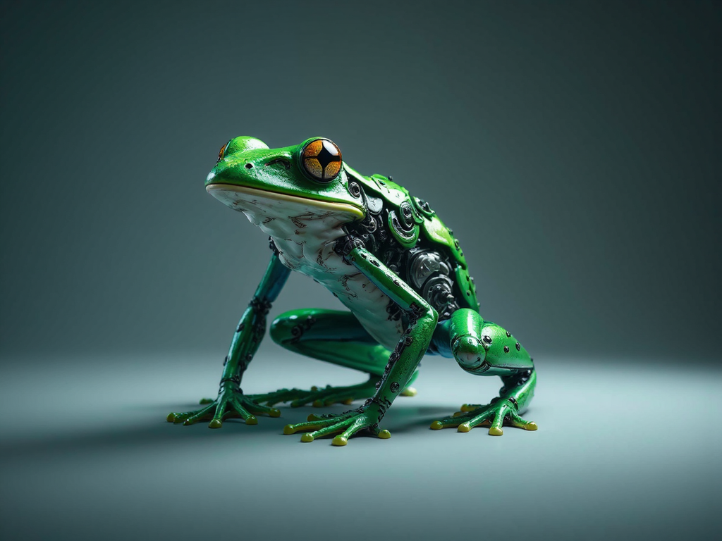 Emerald tree frog in