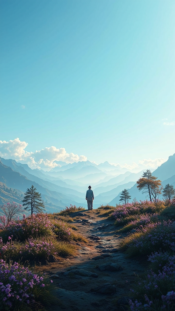 A hyper-realistic mountain landscape