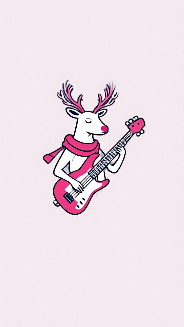 Reindeer plays electric keyboard