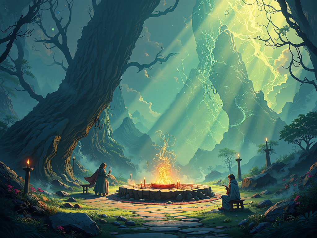 Fantasy magical ritual scene
