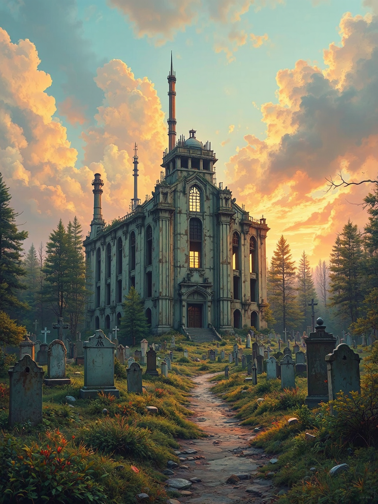 Abandoned urban ruin in