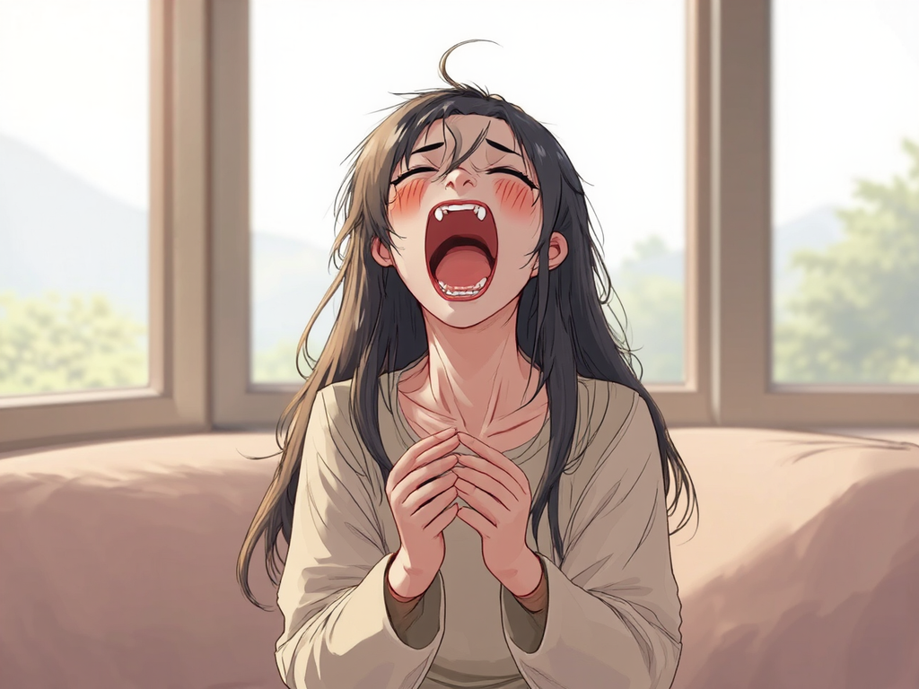 Person yawning.