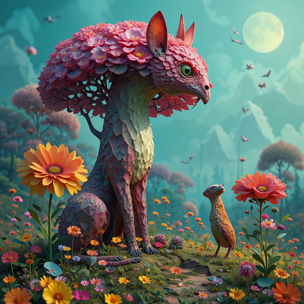 Low-poly fantasy creatures with