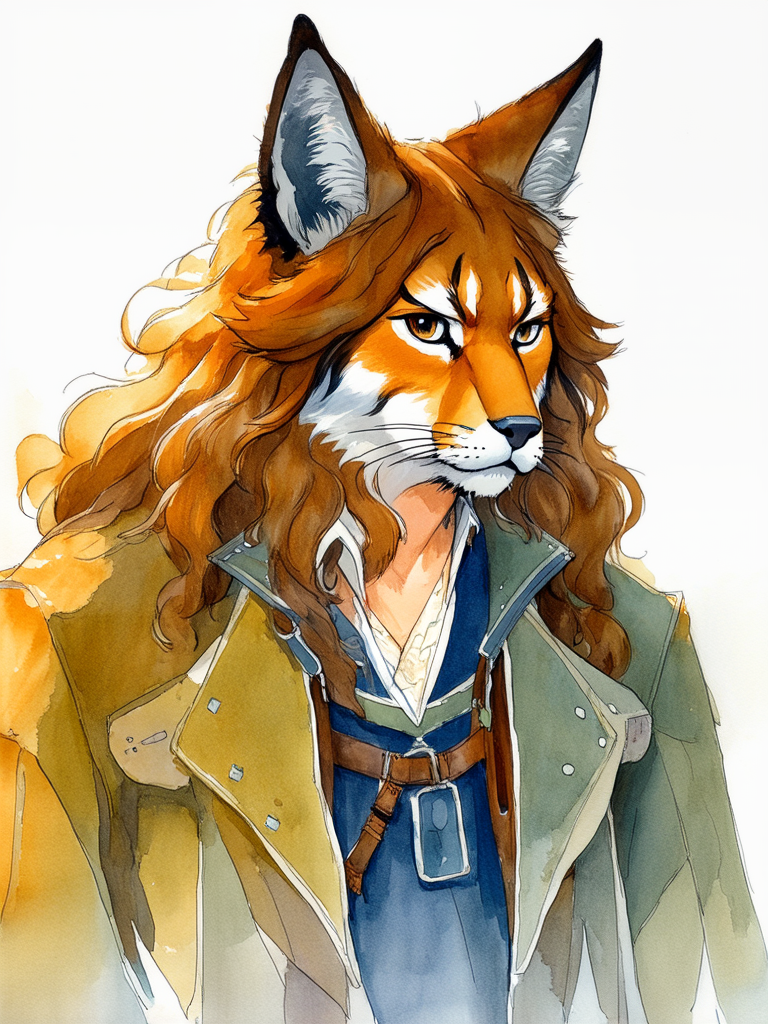 A lynx-headed male adventurer.