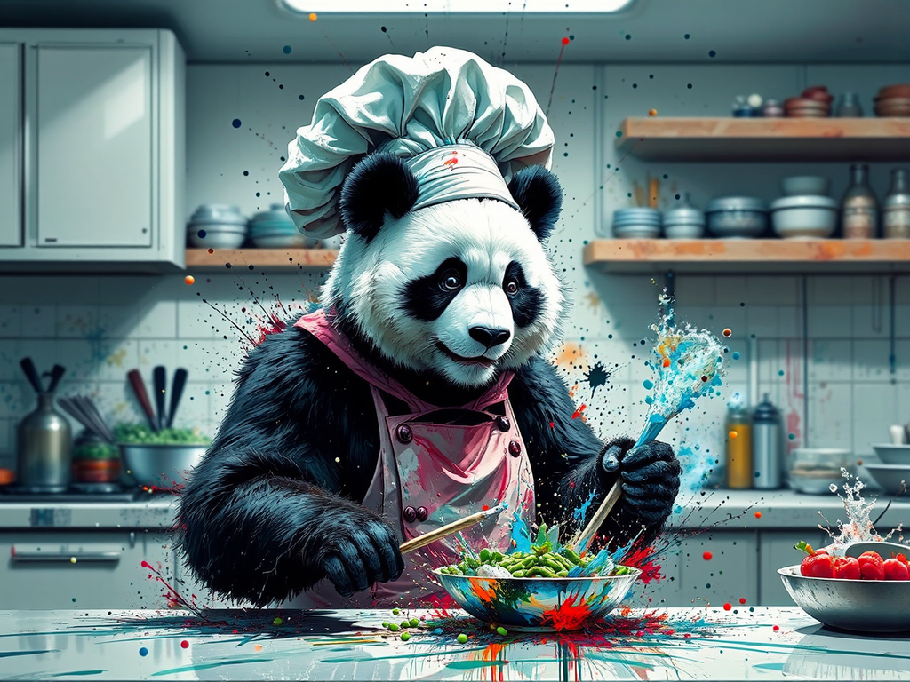 Panda chef in a