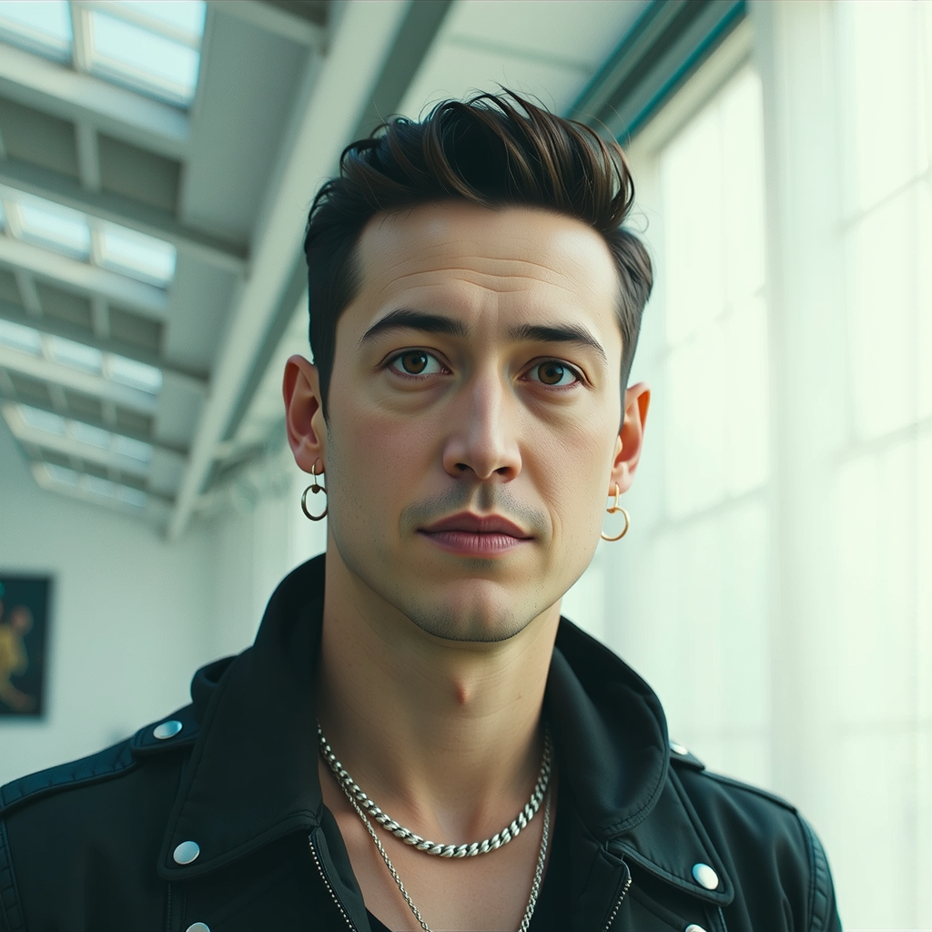 Male rock singer in