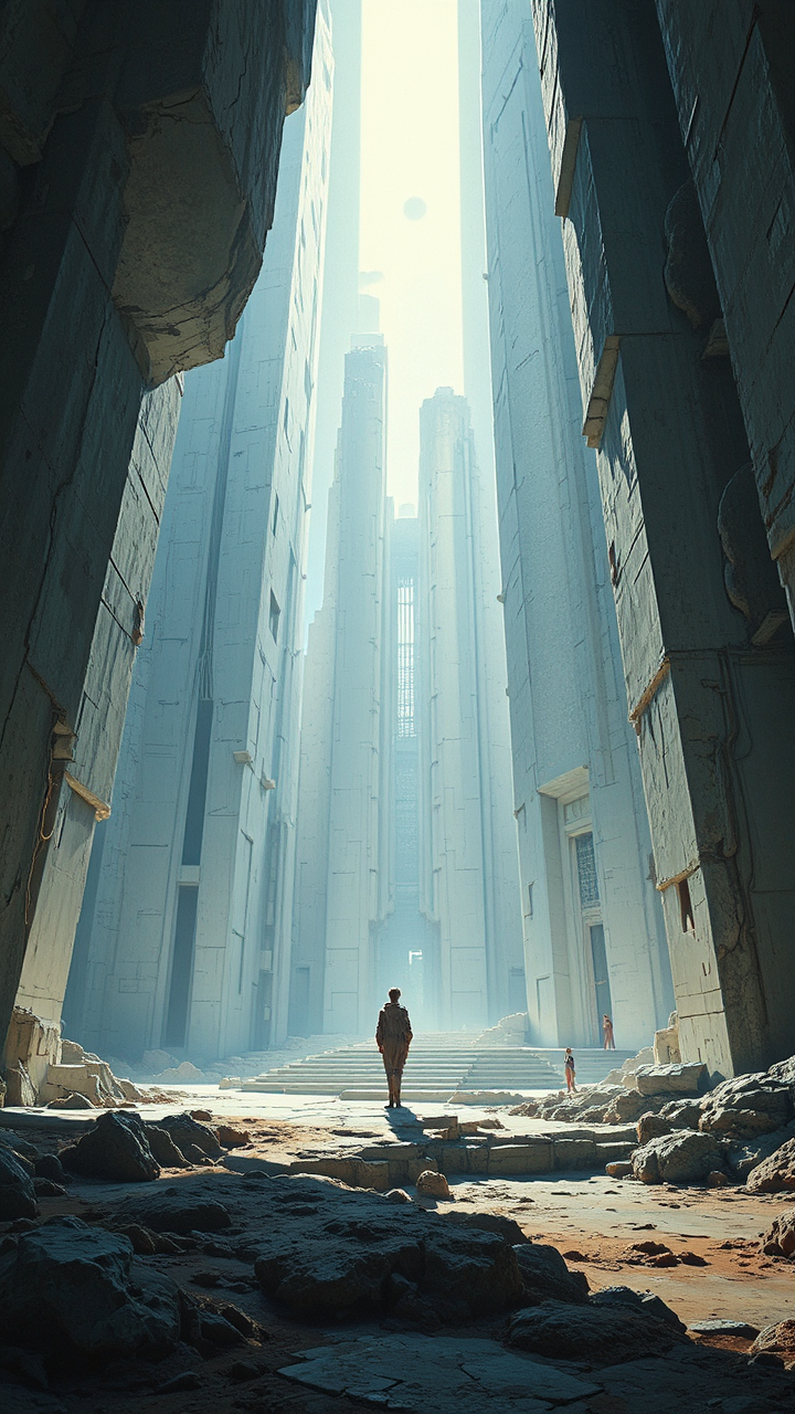 Futuristic Brutalist architecture in