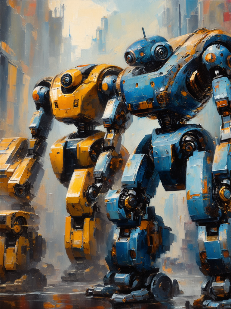 Robots building miniature metal