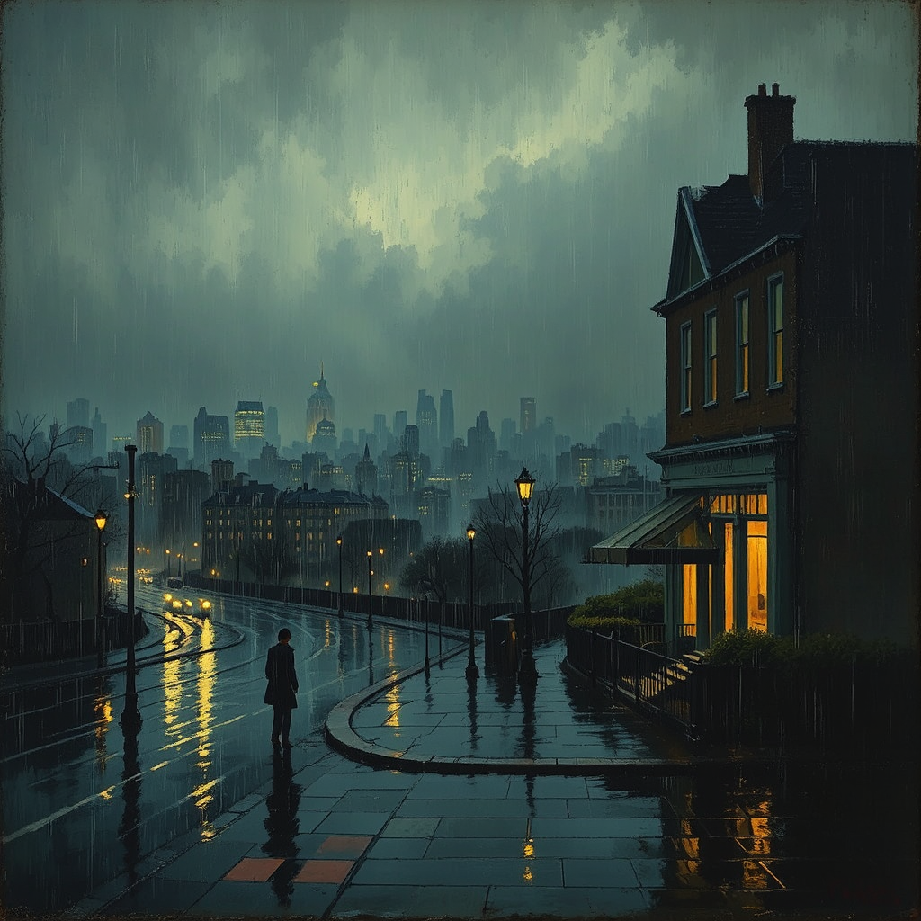 Cityscape at night in