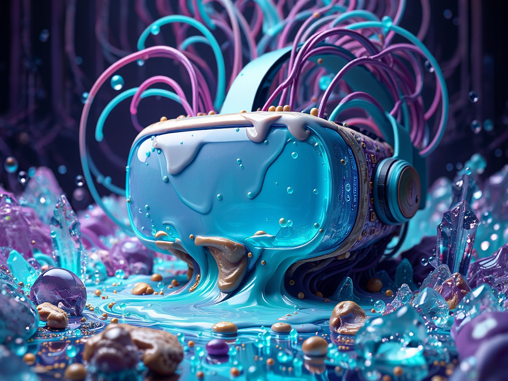 VR headset with melting