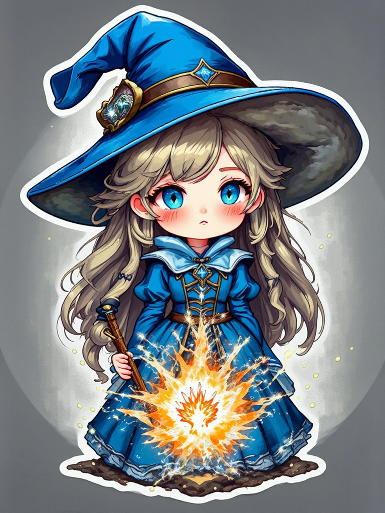 Girl in blue with