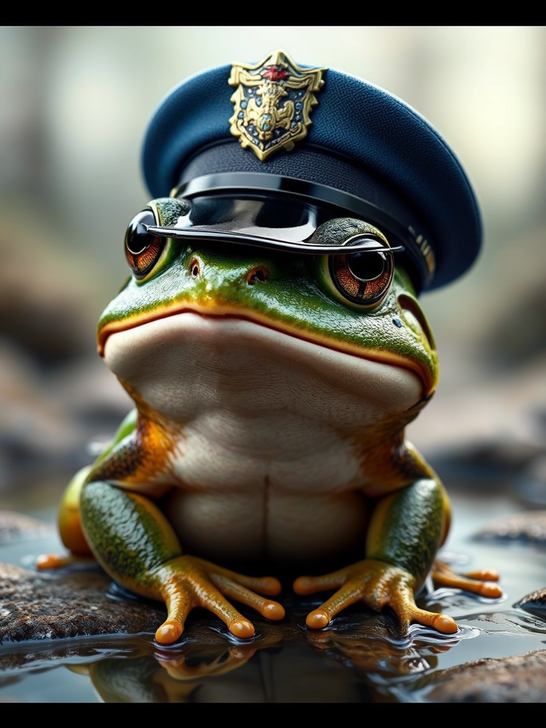 A photorealistic frog in