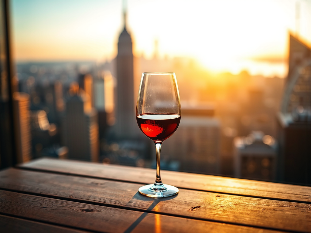 Tall wine glass near