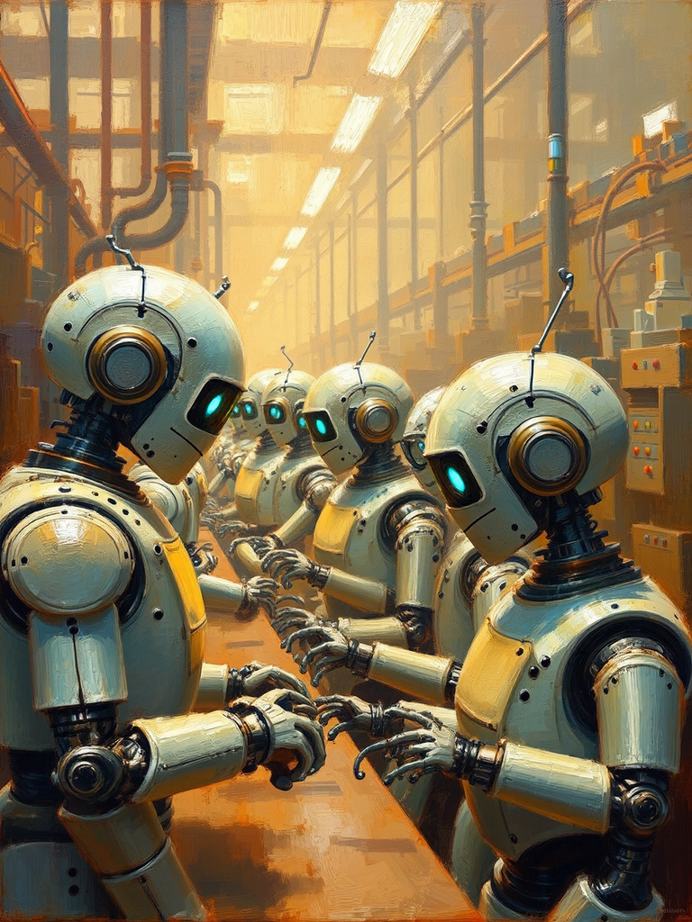 Robots manufacturing other robots.