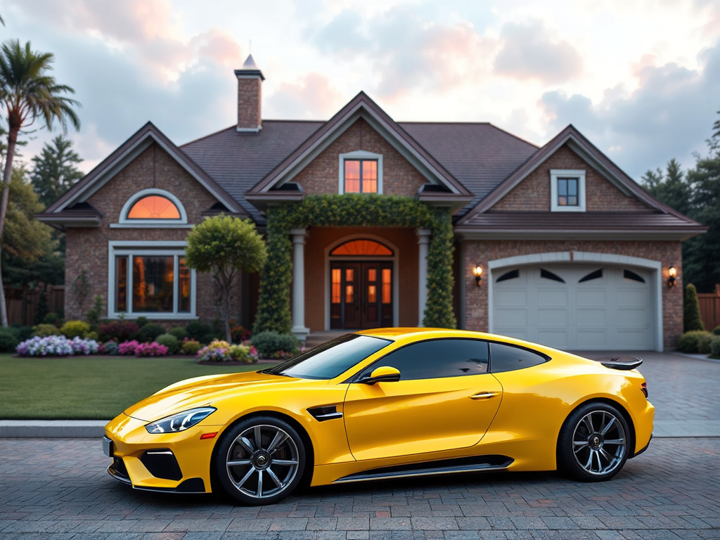 Luxury car in front