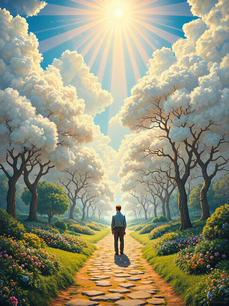 A man stands amidst