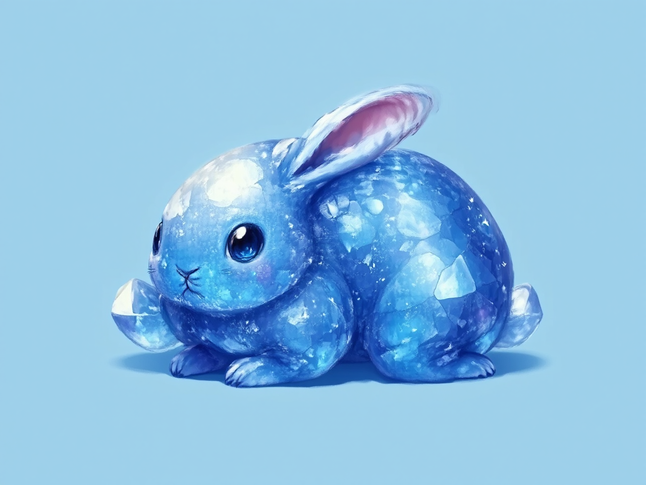 Sapphire-colored rabbit-like creature.