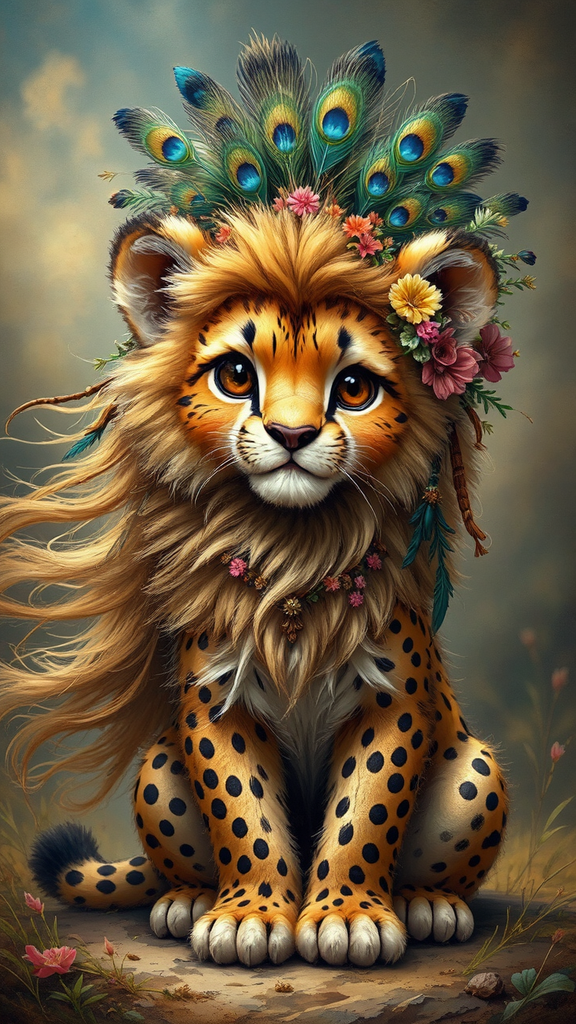 Cute baby lion cheetah