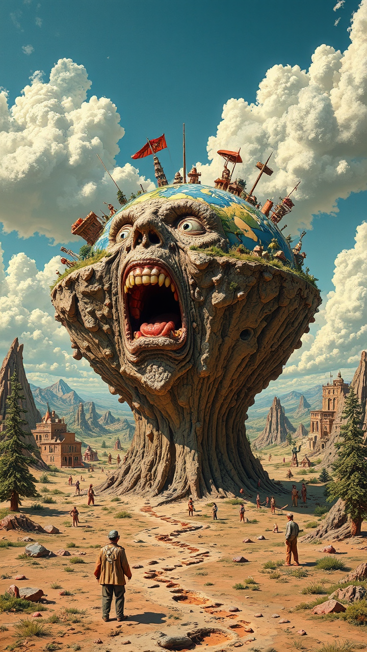 Flat Earth illustration in
