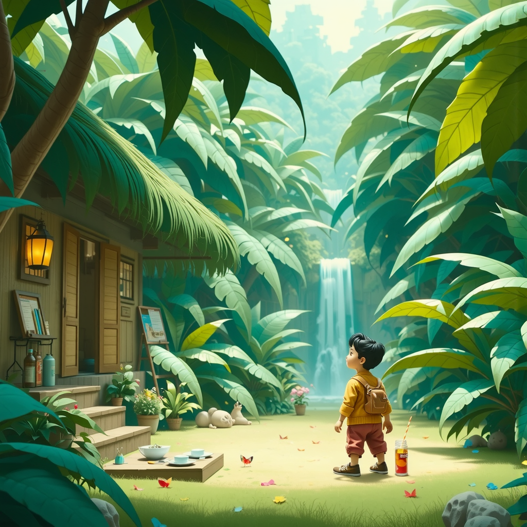Fantasy jungle environment cartoon