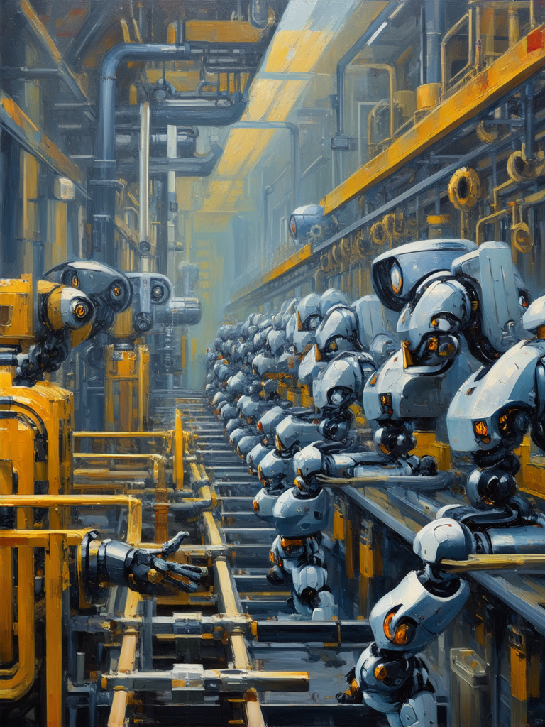 Robots assembled on an