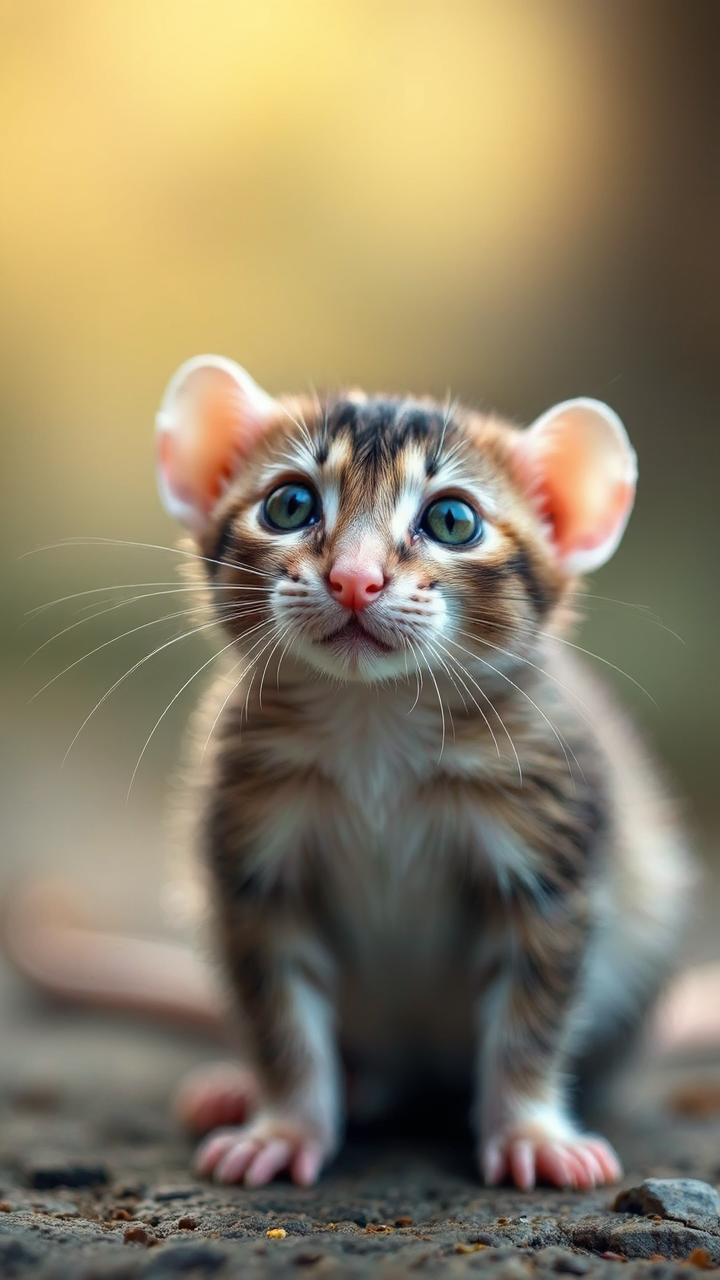 Rat-kitten with mixed animal
