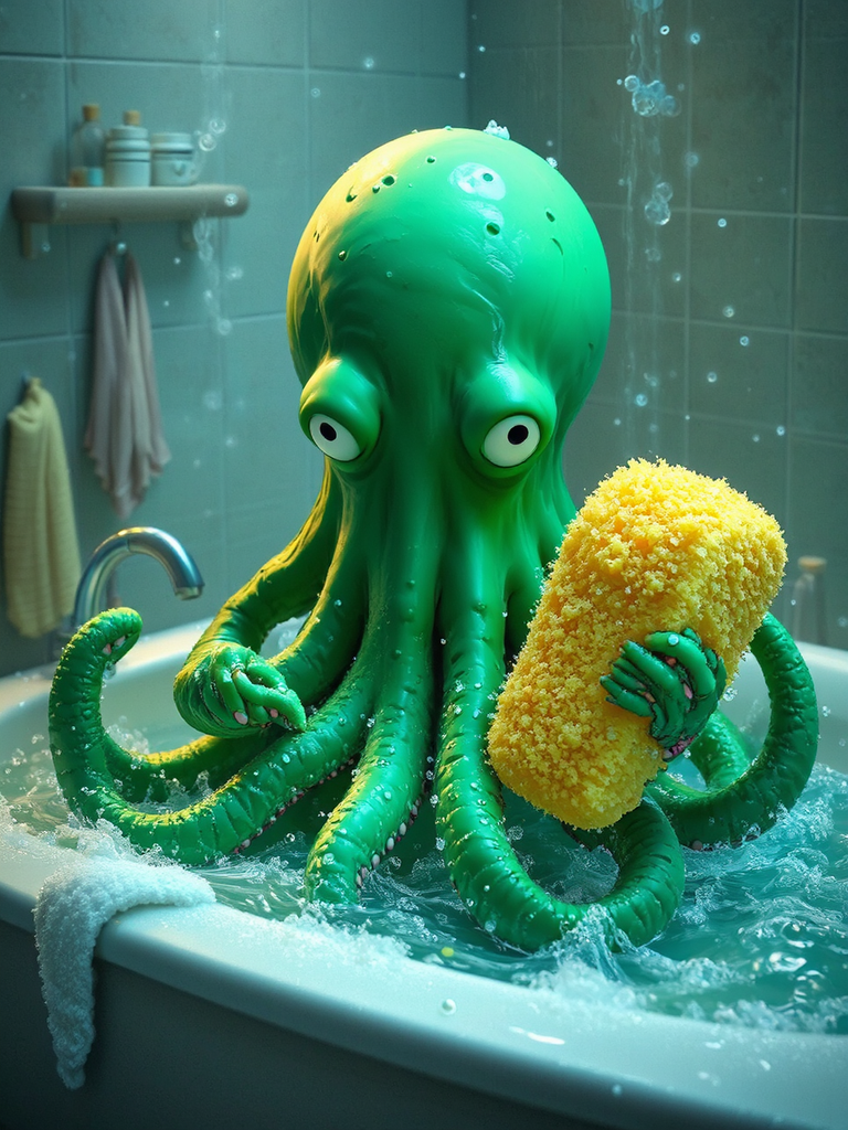 A kraken taking a