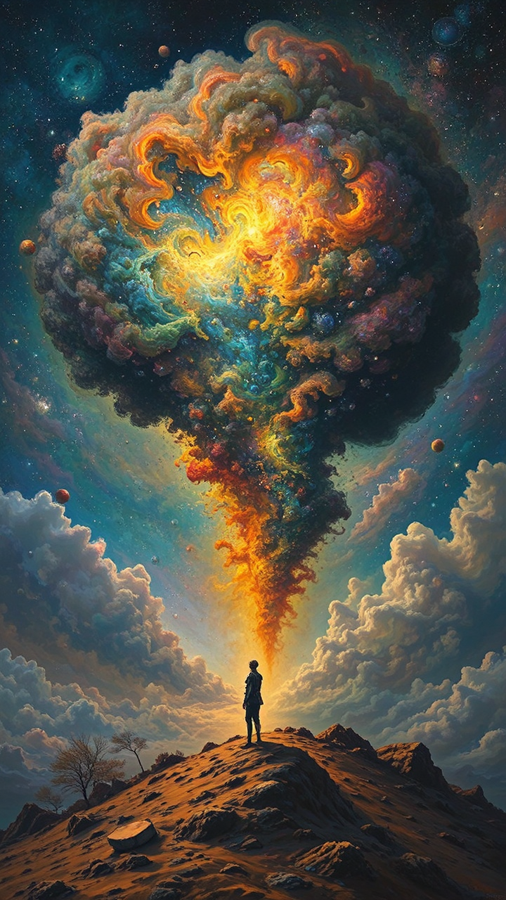 Afro futurist cosmic nebula